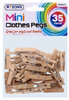 35 PIECE MINI CLOTHES PEGS ASSORTED WOOD AND MULTI COLOURED