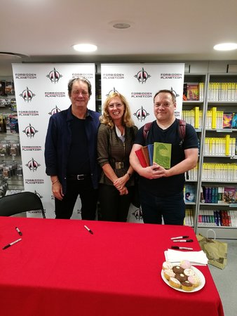 David Day October 2017 70th signing his books at Lonely Planet, pictured with our Editor Annie helping, and a superfan.\\n\\n18/06/2019 15:29