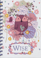 OWL LOVE WISE: A5 Spiral Bound Notebook