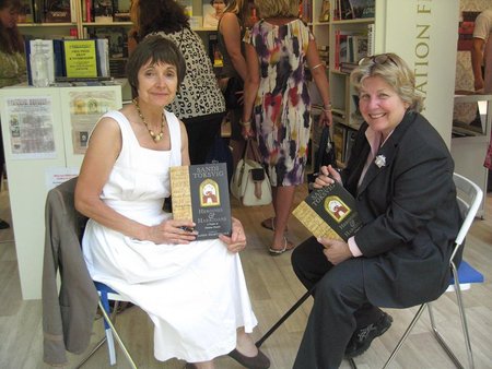 Sandy Nightingale and Sandi Toksvig at Buckingham Palace Coronation Festival kindly signing their book Heroines and Harridans for Bibliophile customers\\n\\n12/09/2013 12:46